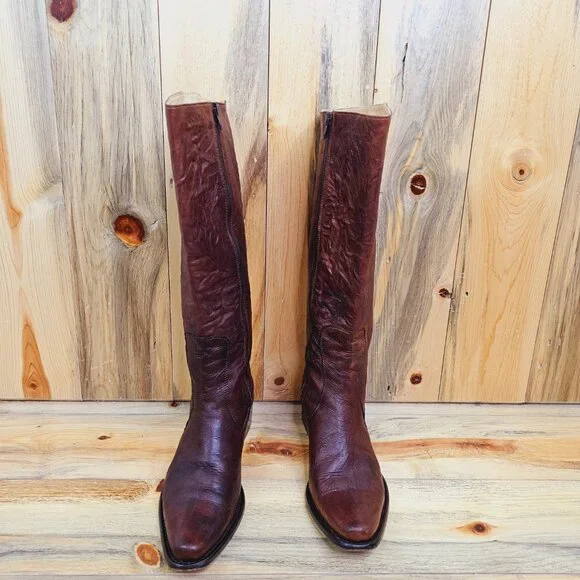 Kenneth Cole Brown Italian Leather Riding Boots - Picture 3 of 8